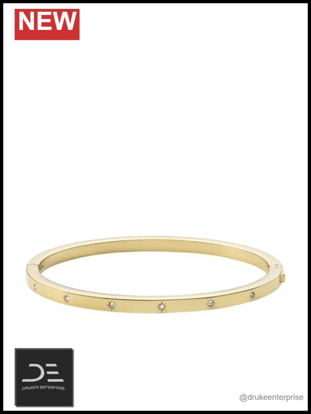 Gold Stainless Steel Push Button Cuff Bracelet Women Wrap